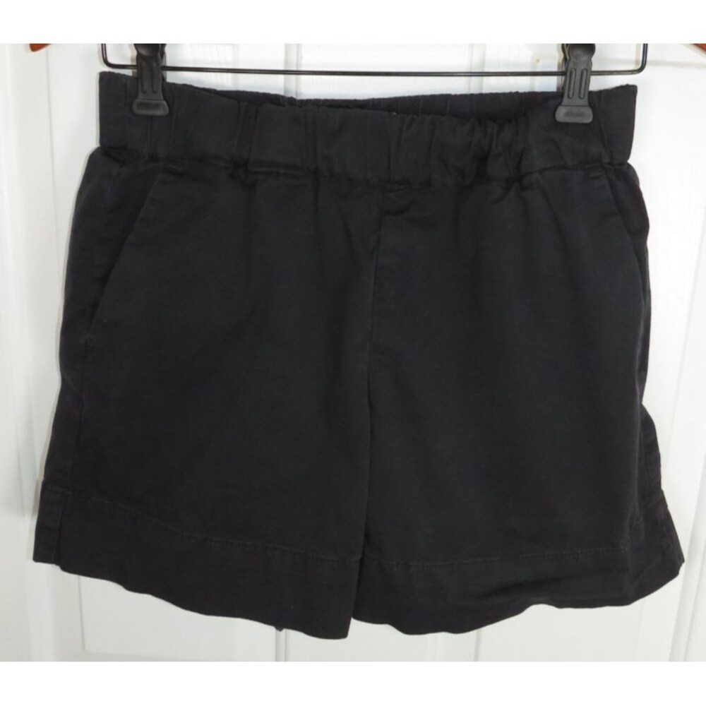 Everlane The Easy Shorts Womens Size 2 Black 5" Pull On Elastic Waist Twill